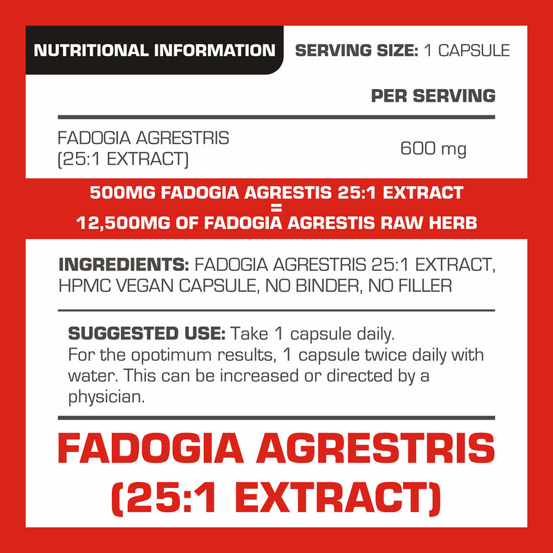 Pro-Elite Fadogia Agrestis 25:1 Extract Vegan Capsules