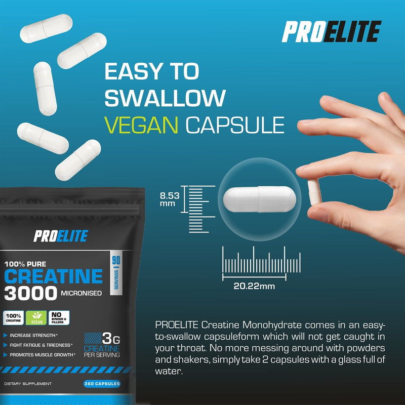 Pro-EliteCreatine Monohydrate 750mg - Vegan Capsules