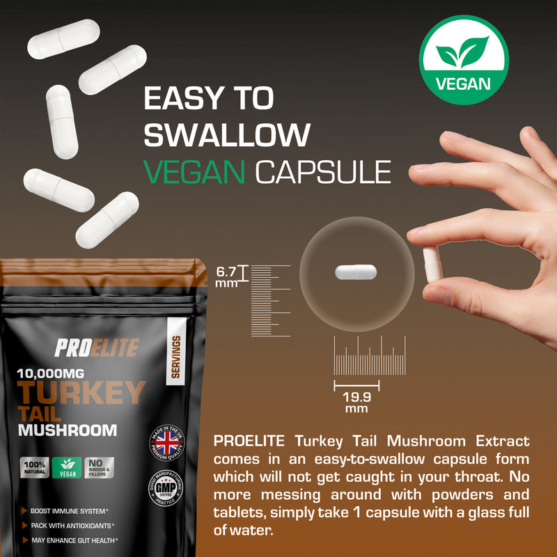 PROELITE Turkey Tail Mushroom Vegan Capsules
