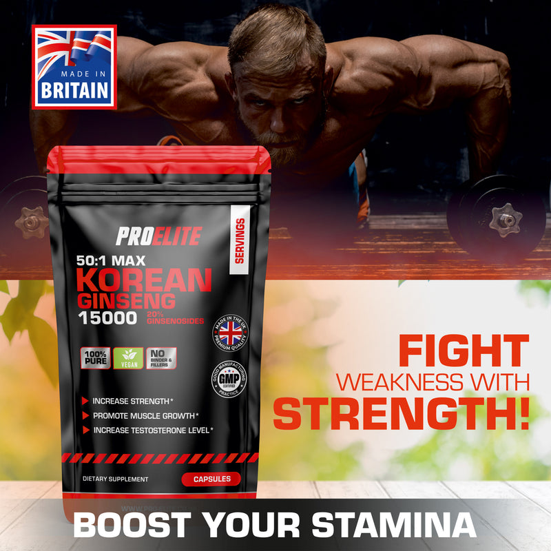 Pro-Elite Korean Ginseng 300mg Vegan Capsules