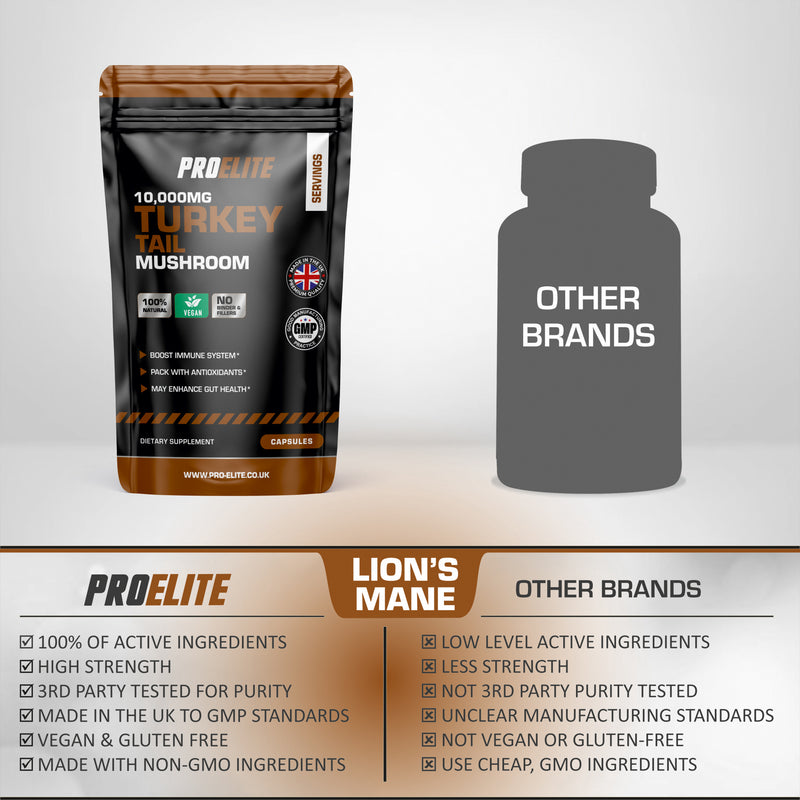 PROELITE Turkey Tail Mushroom Vegan Capsules