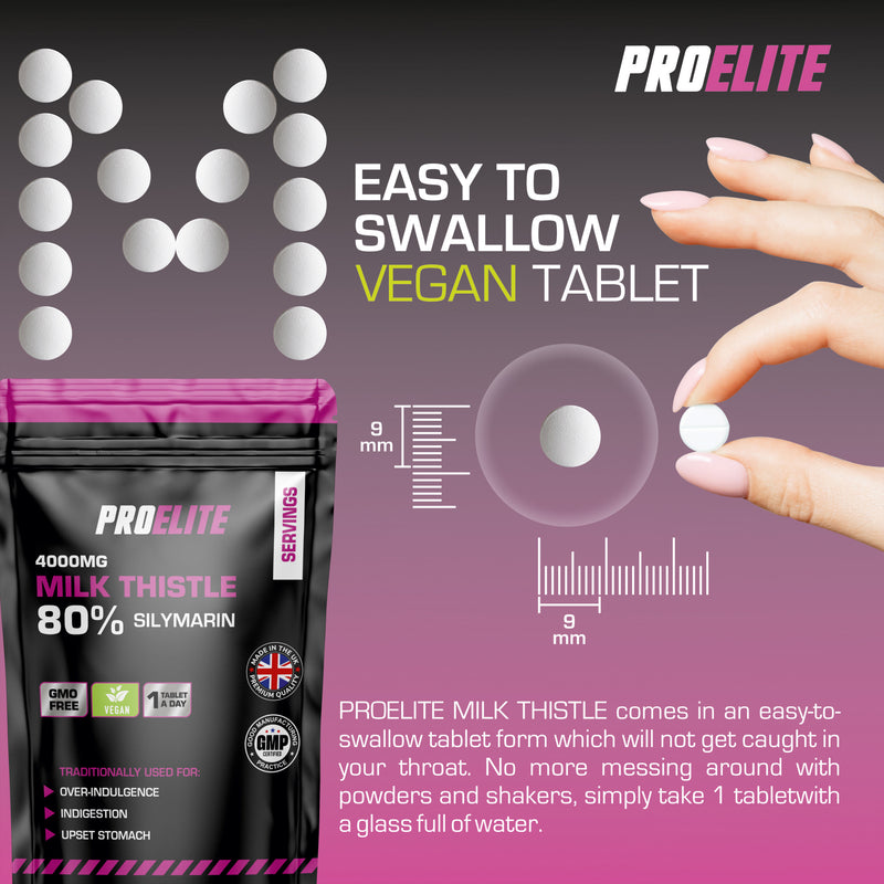 Pro-Elite Milk Thistle 40:1 Extract - 120 Tablets (100mg) VEGAN