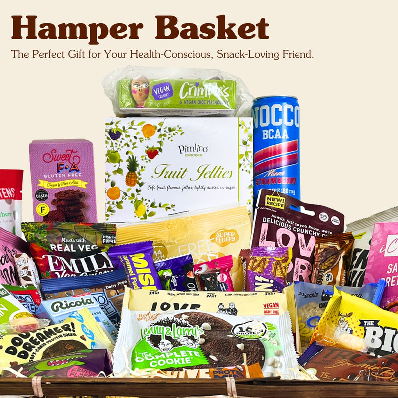 Vegan Vegetarian Food Gift Hamper Basket Sweet Chocolate Selection Bars Snacks