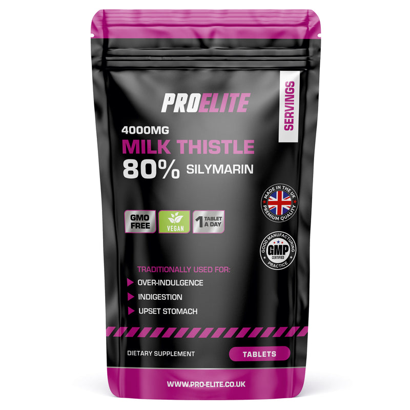 Pro-Elite Milk Thistle 40:1 Extract - 120 Tablets (100mg) VEGAN