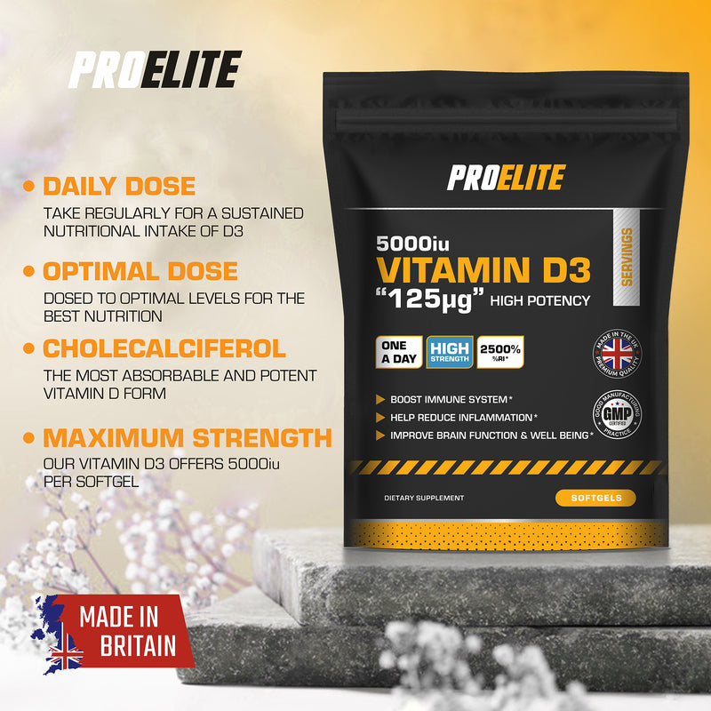 PROELITE Vitamin D3 5000iu Softgels