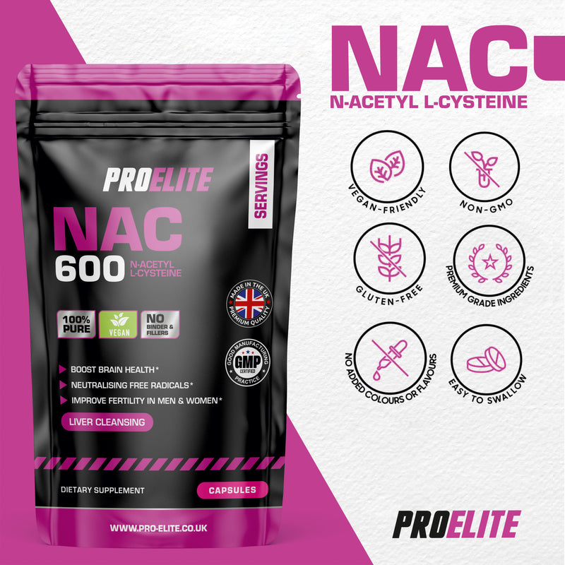 Pro-Elite NAC N-ACETYL L-CYSTEINE Vegan Capsules