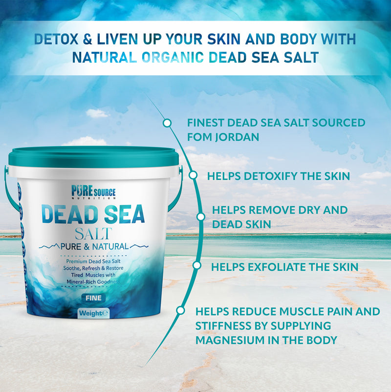 Pure Source Nutrition Dead Sea Salt Fine 1kg - Bucket