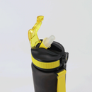 Animal Sports Water Bottle 1000ml Black with Yellow Spalva