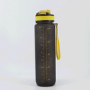 Animal Sports Water Bottle 1000ml Black with Yellow Spalva