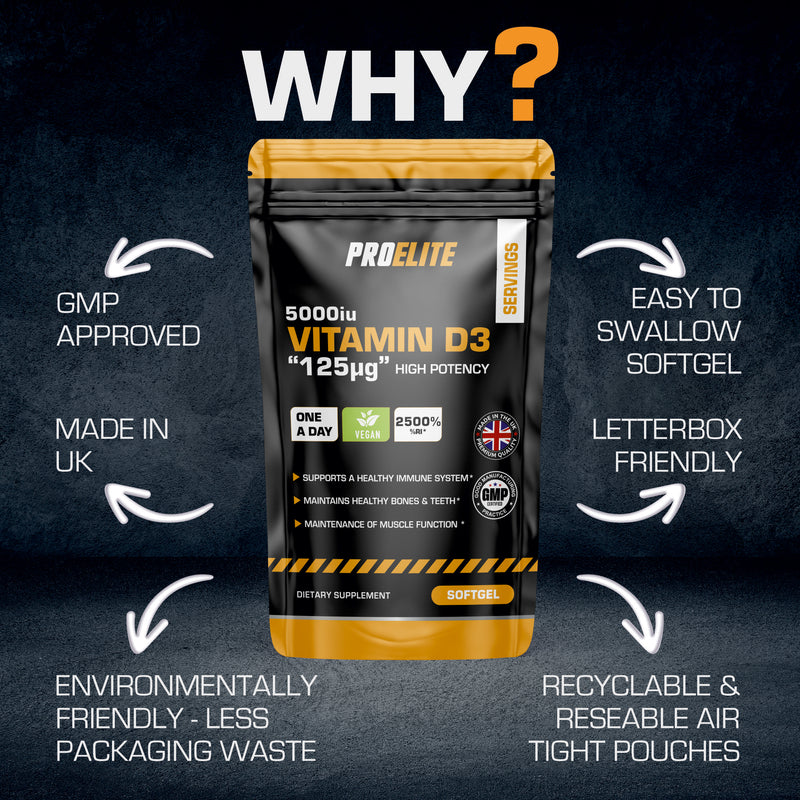 PROELITE Vitamin D3 5000iu Softgels