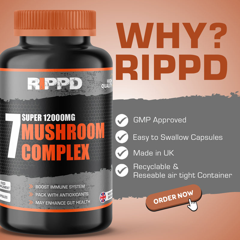 RIPPD 7in1 Mushroom Blend Mix 120 Capsules