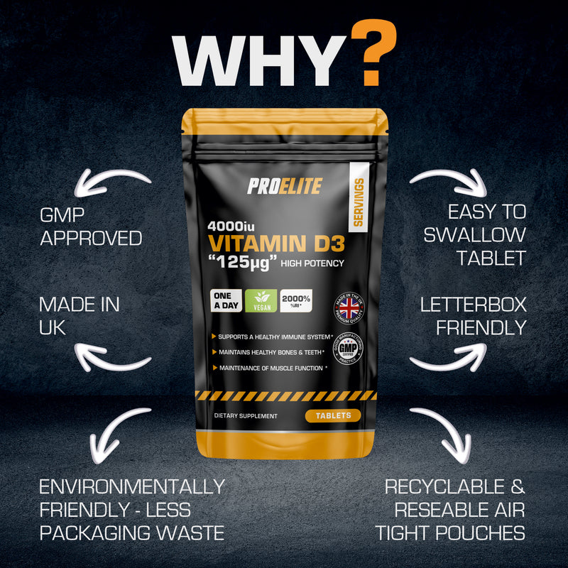 Pro-Elite Vitamin D3 4000iu Vegan Tablets