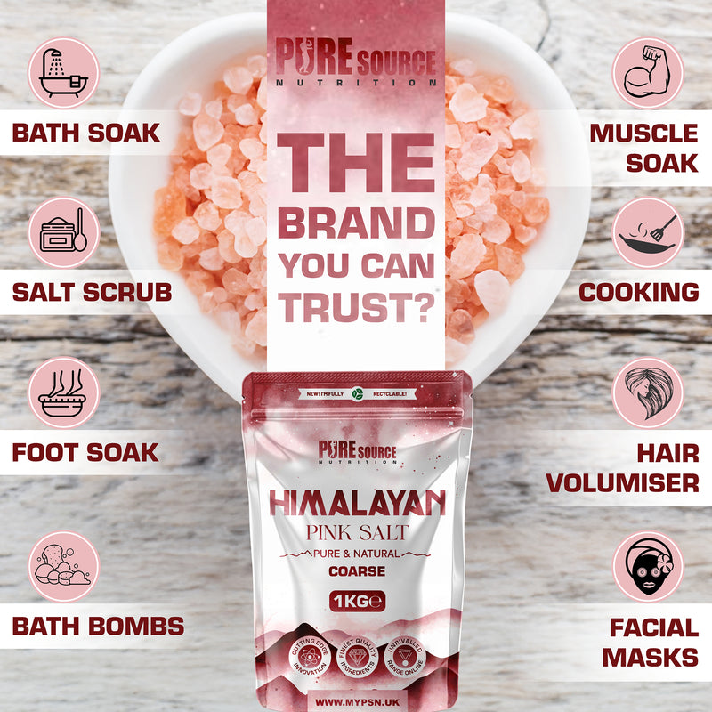 Pure Source Nutrition Himalayan Pink Salt 1Kg Coarse