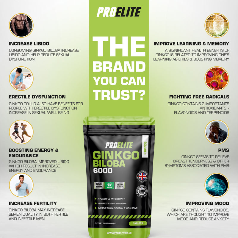 Pro-Elite Ginkgo Biloba 6000 Vegan Tablets