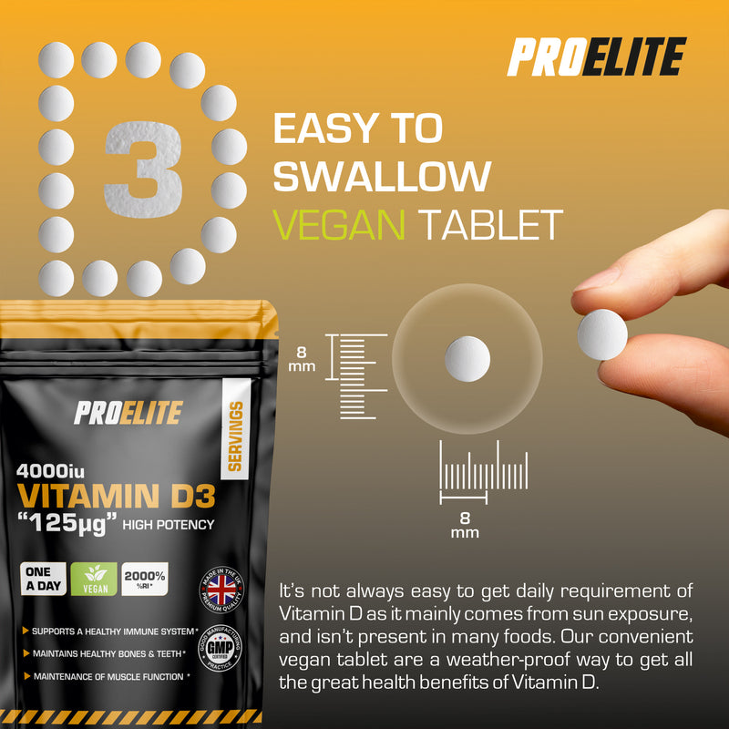 Pro-Elite Vitamin D3 4000iu Vegan Tablets