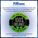 Pure Source Nutrition Epsom Salt 1kg - Unscented Pouch	
