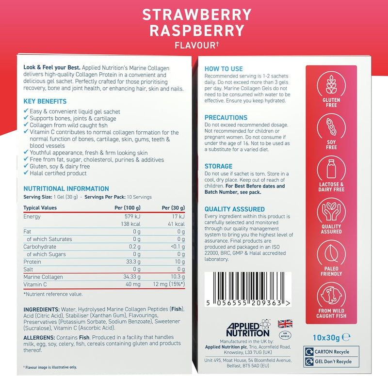 Applied Nutrition Marine Collagen Gels 10x30g