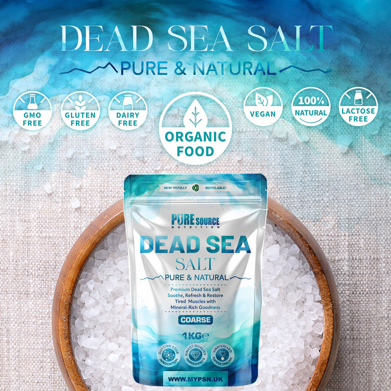 Pure Source Nutrition Dead Sea Salt 1kg Coarse - Bag