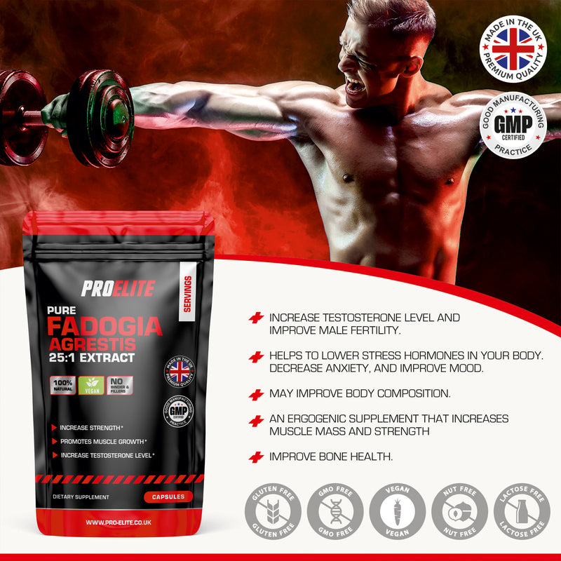 Pro-Elite Fadogia Agrestis 25:1 Extract Vegan Capsules