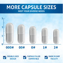 Pure Source Nutrition HPMC Vegan Empty Capsules White / Clear (Transparent) Size 0/00/1