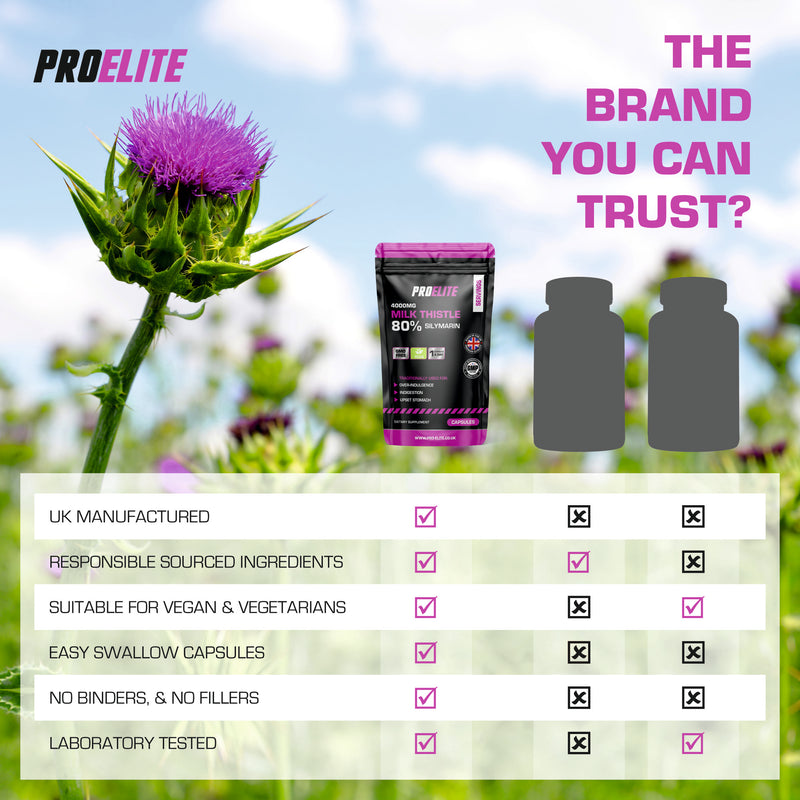 Pro-Elite Milk Thistle 40:1 Extract - Capsules VEGAN
