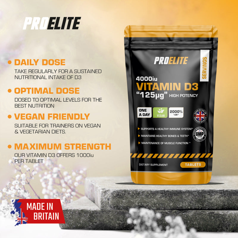 Pro-Elite Vitamin D3 4000iu Vegan Tablets