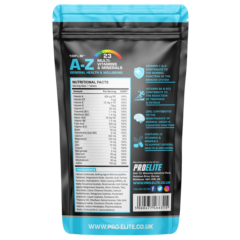 Pro-Elite A-Z Multi Vitamins and Minerals - Vegan Tablets