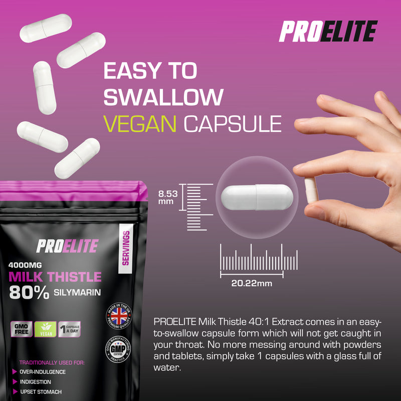 Pro-Elite Milk Thistle 40:1 Extract - Capsules VEGAN