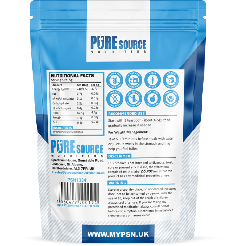 Pure Source Nutrition Psyllium Husk Flakes (Whole)