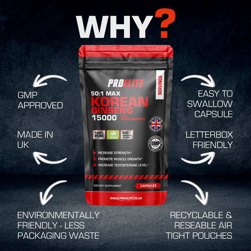 Pro-Elite Korean Ginseng 300mg Vegan Capsules