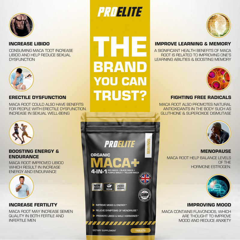 Pro-Elite Maca Root 5:1 Extract Vegan Tablets