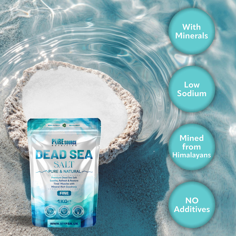 Pure Source Nutrition Dead Sea Salt 1kg Fine - Bag
