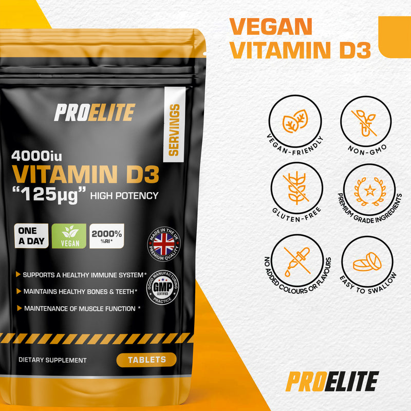 Pro-Elite Vitamin D3 4000iu Vegan Tablets