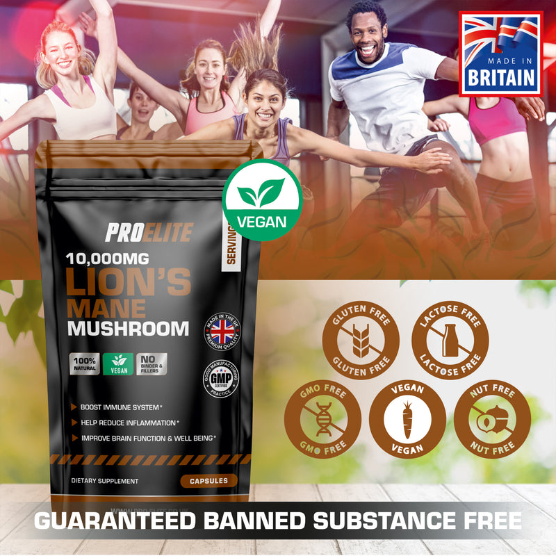 PROELITE Lions Mane Mushroom Vegan Capsules