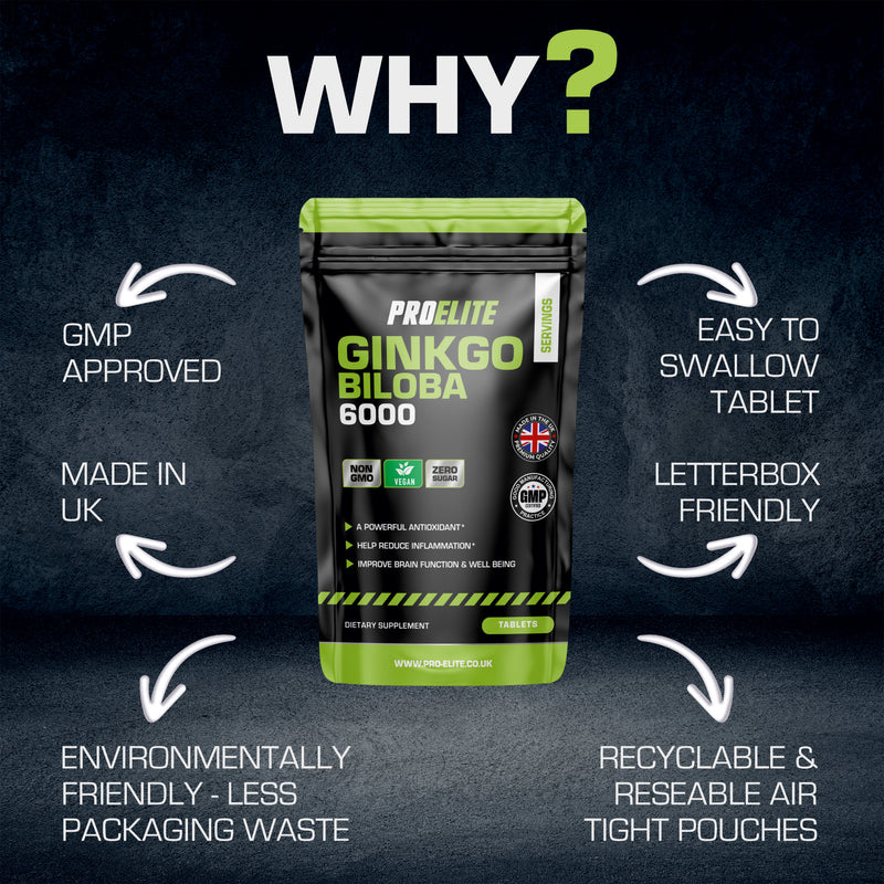 Pro-Elite Ginkgo Biloba 6000 Vegan Tablets