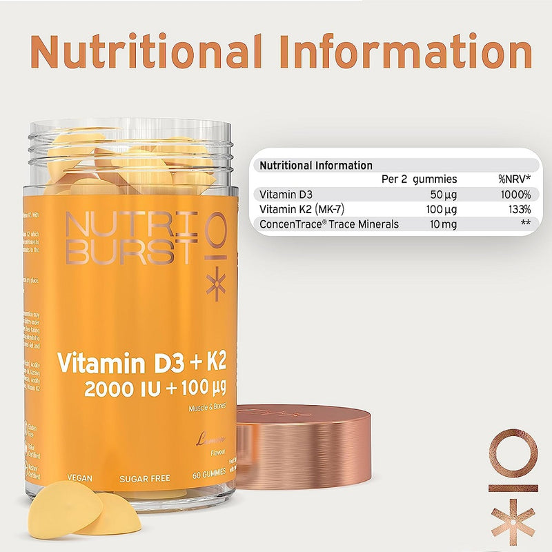 Nutriburst D3 + K2 - 60 Gummies
