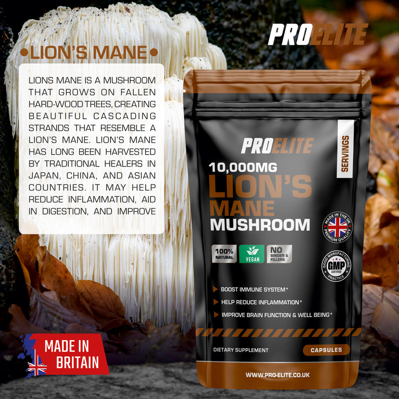 PROELITE Lions Mane Mushroom Vegan Capsules