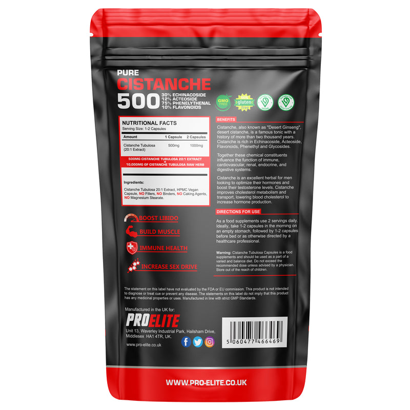 Pro-Elite Cistanche 20:1 Extract Vegan Capsules