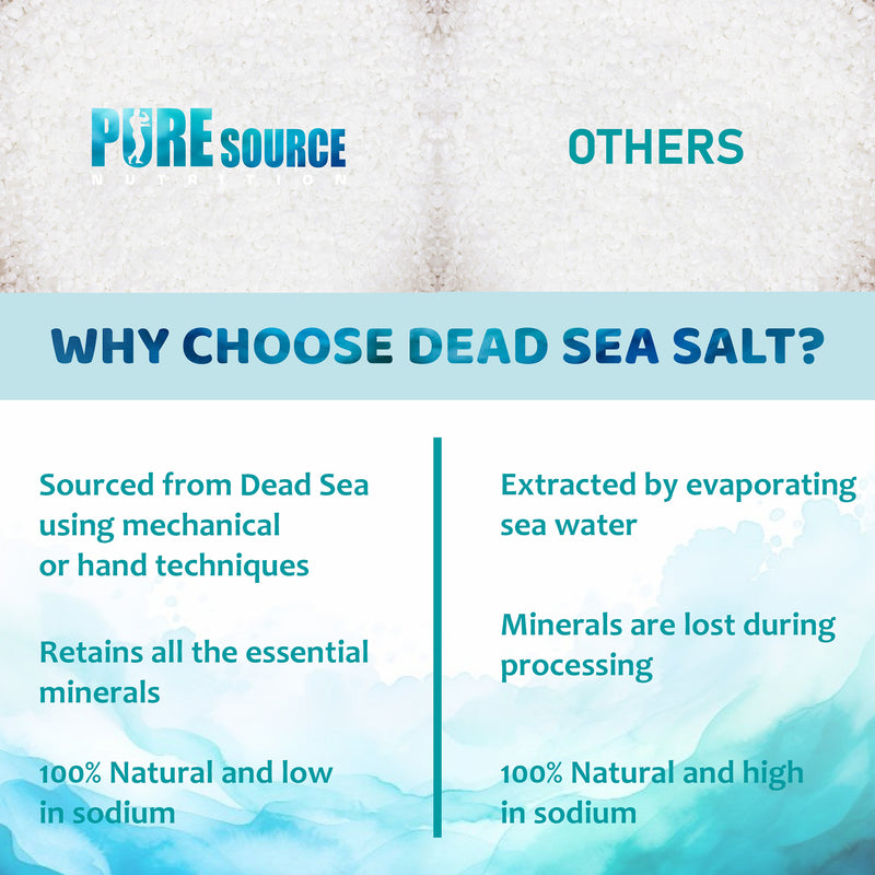 Pure Source Nutrition Dead Sea Salt 1kg Coarse - Bag