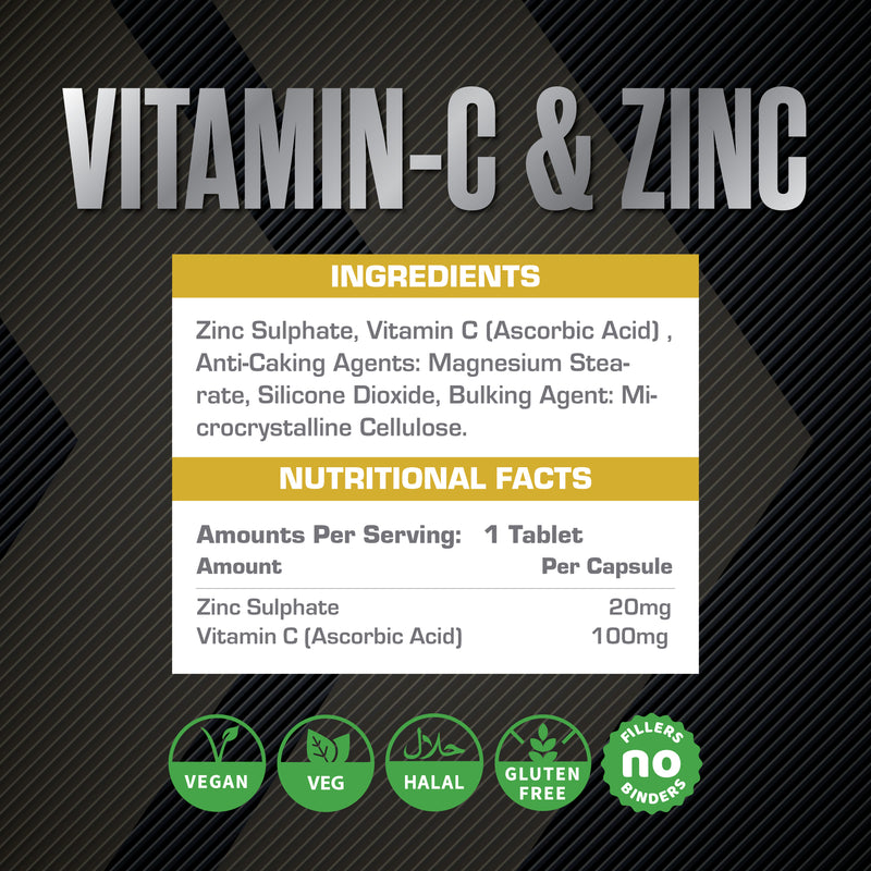 Xcelerate Vitamin C + Zinc Tablets