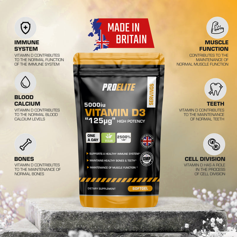 PROELITE Vitamin D3 5000iu Softgels