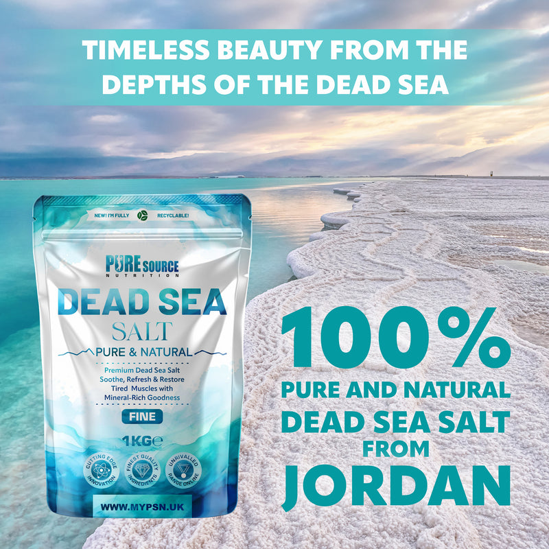 Pure Source Nutrition Dead Sea Salt 1kg Fine - Bag
