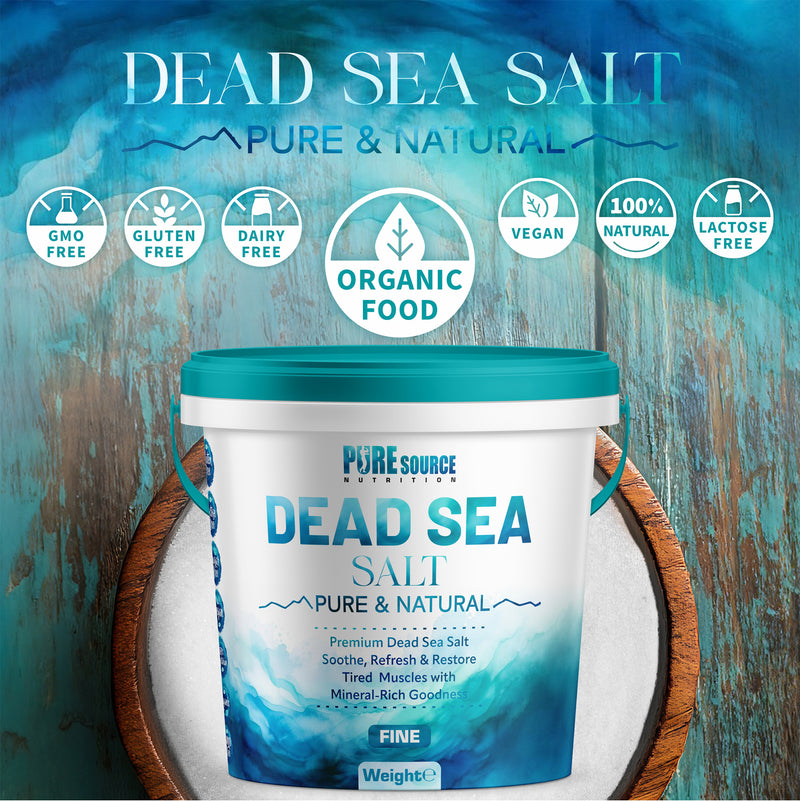 Pure Source Nutrition Dead Sea Salt Fine 1kg - Bucket