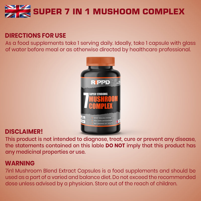 RIPPD 7in1 Mushroom Blend Mix 120 Capsules