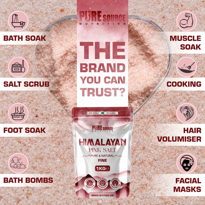 Pure Source Nutrition Himalayan Pink Salt 1Kg Fine