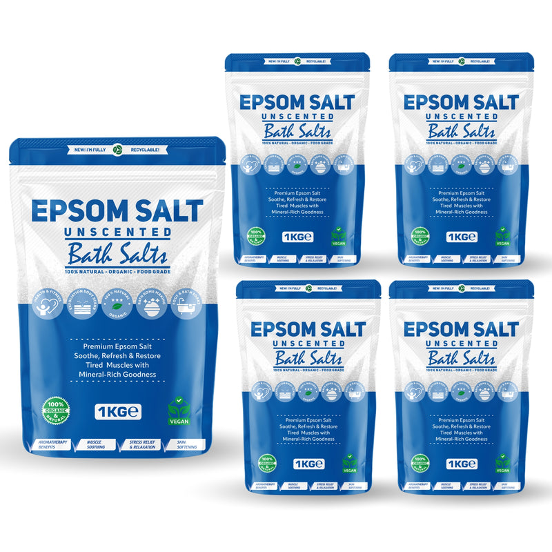 Pure Source Nutrition Epsom Salt 1kg - Unscented Pouch	
