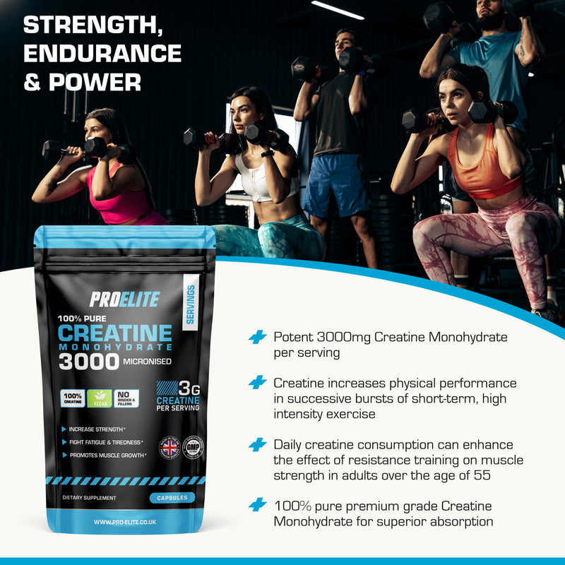 Pro-EliteCreatine Monohydrate 750mg - Vegan Capsules