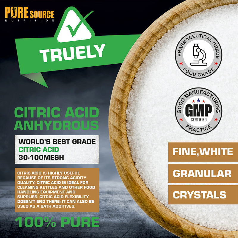 Pure Source Nutrition Citric Acid 1KG Pouch