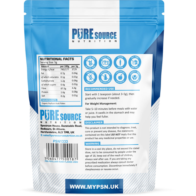 Pure Source Nutrition Psyllium Husk Flakes (Whole)