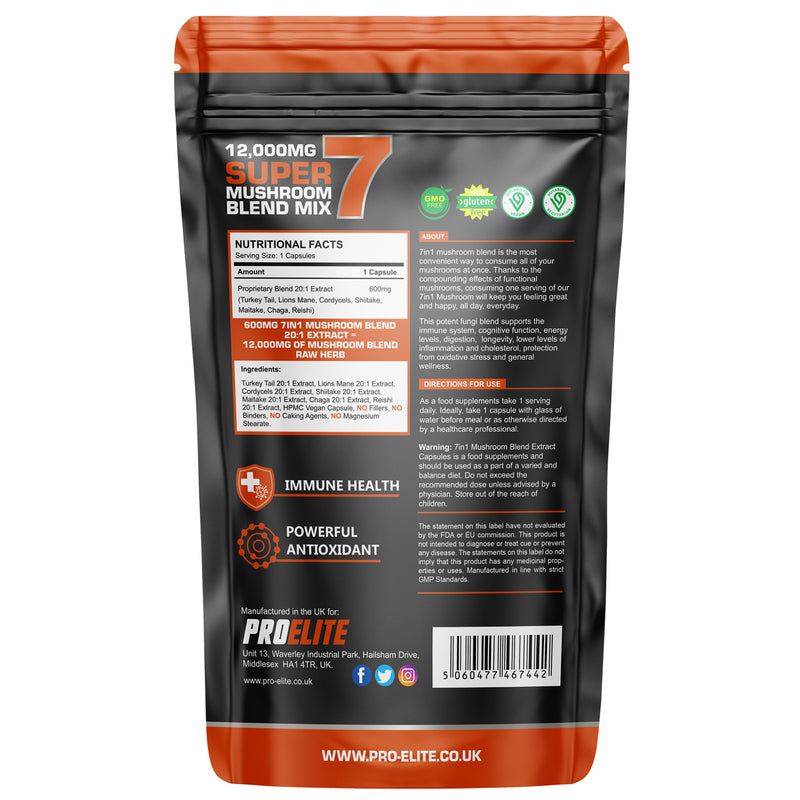 PROELITE 7in1 Mushroom Blend Vegan Capsules